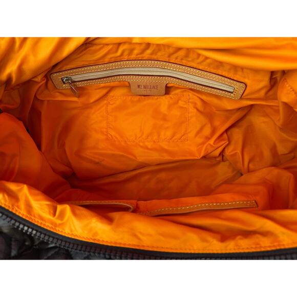 MZ Wallace Metro Blue Camo Travel Quilted Tote Bag With Matching Pouch Excellent - Picture 14 of 16